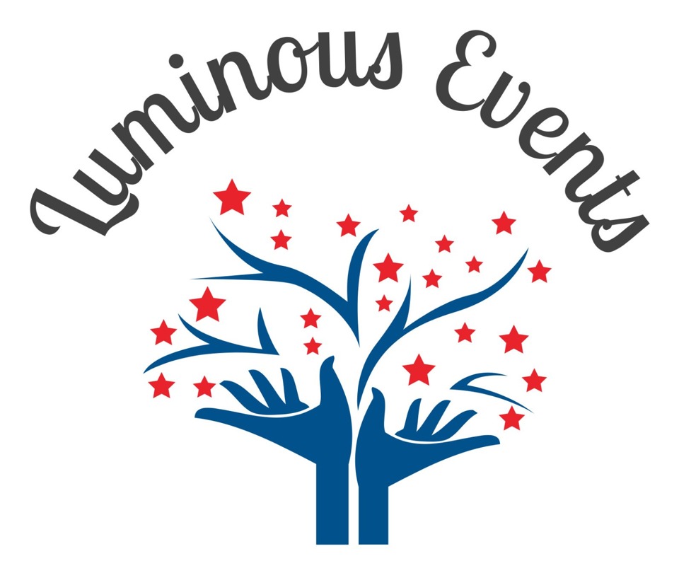 Luminous Events logo: two open hands with a tree of stars